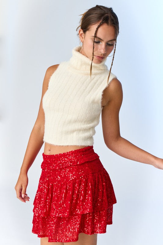 Red Sequin Skort