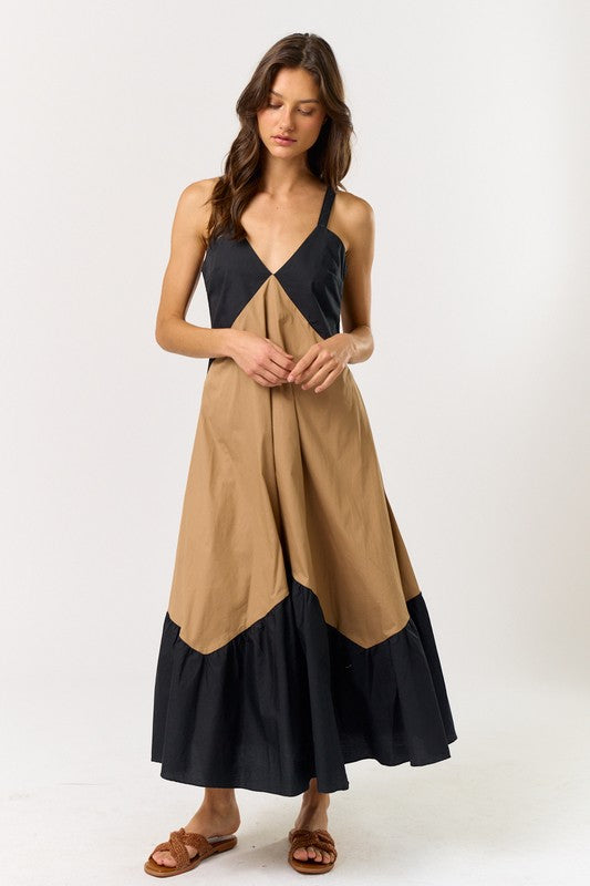 Taupe Colorblock Dress