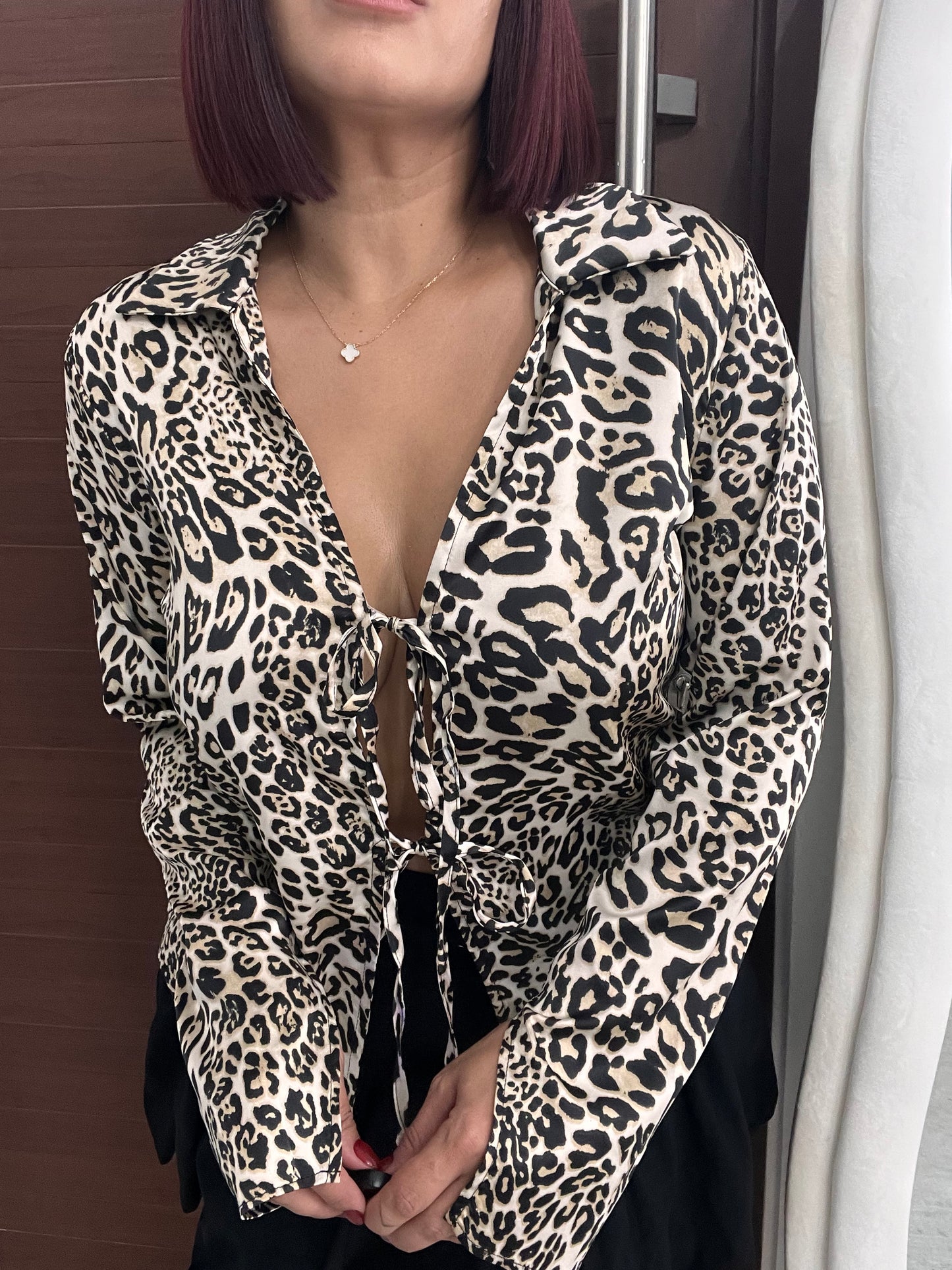 Satin Animal Print Top