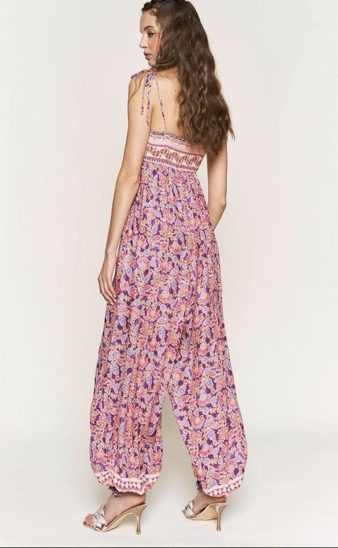 Pink Print Jumpsuit