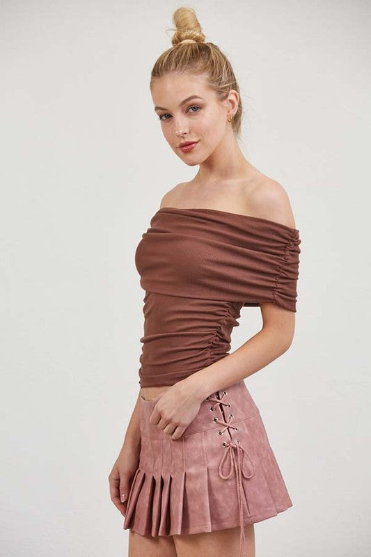 Chocolate Off Shoulder Top