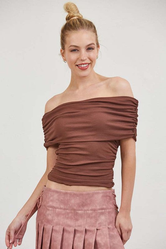 Chocolate Off Shoulder Top