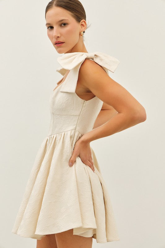 (PRE-ORDER) Textured Bow Dress Arrives Dec 24