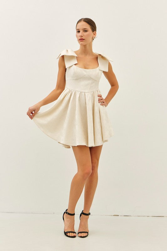 (PRE-ORDER) Textured Bow Dress Arrives Dec 24