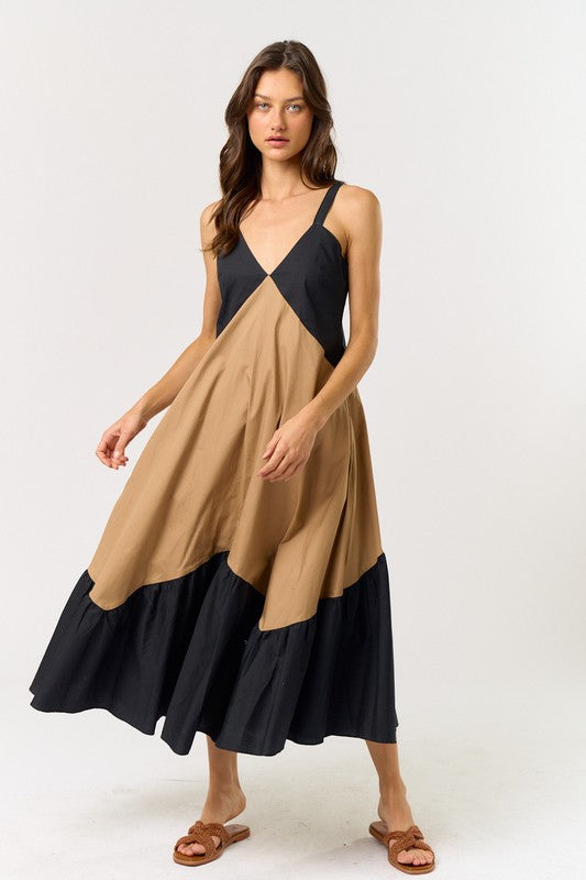 Taupe Colorblock Dress