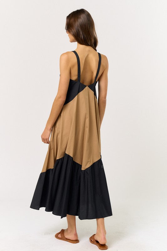 Taupe Colorblock Dress