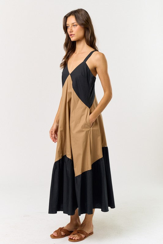 Taupe Colorblock Dress