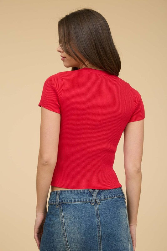 Red Snap Top