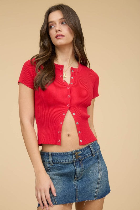 Red Snap Top