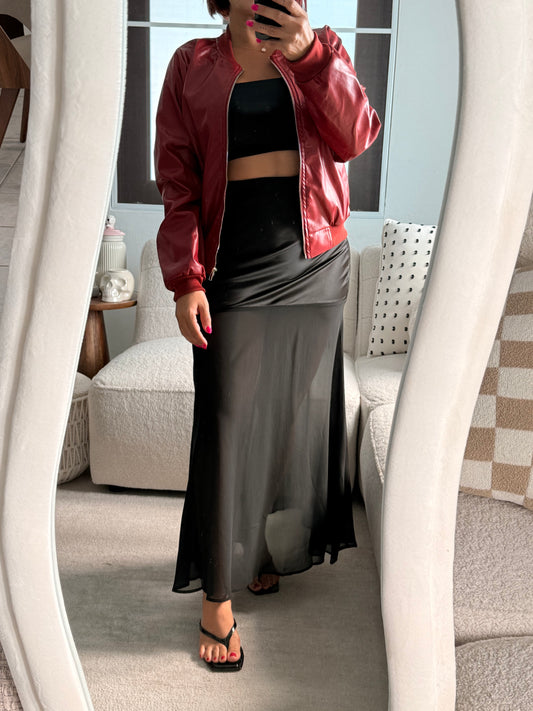 Burgundy Bomber Jacket