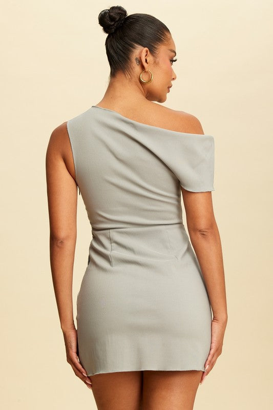 Gray Draped Dress