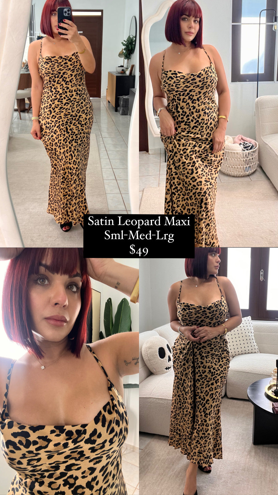 Satin Leopard Dress