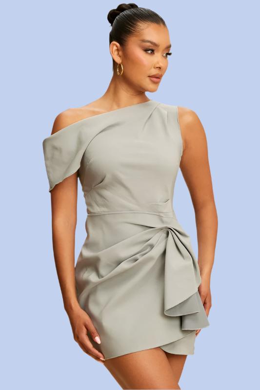 Gray Draped Dress